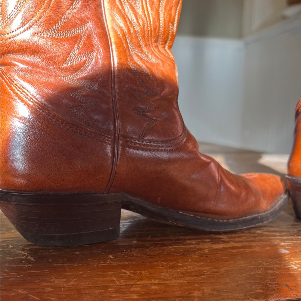 Nocona Tan Leather vintage cowboy Boots - Picture 6 of 6